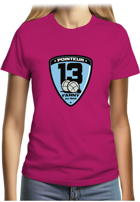 T-Shirt Femme Fanny au bar, Pointeur Pétanque