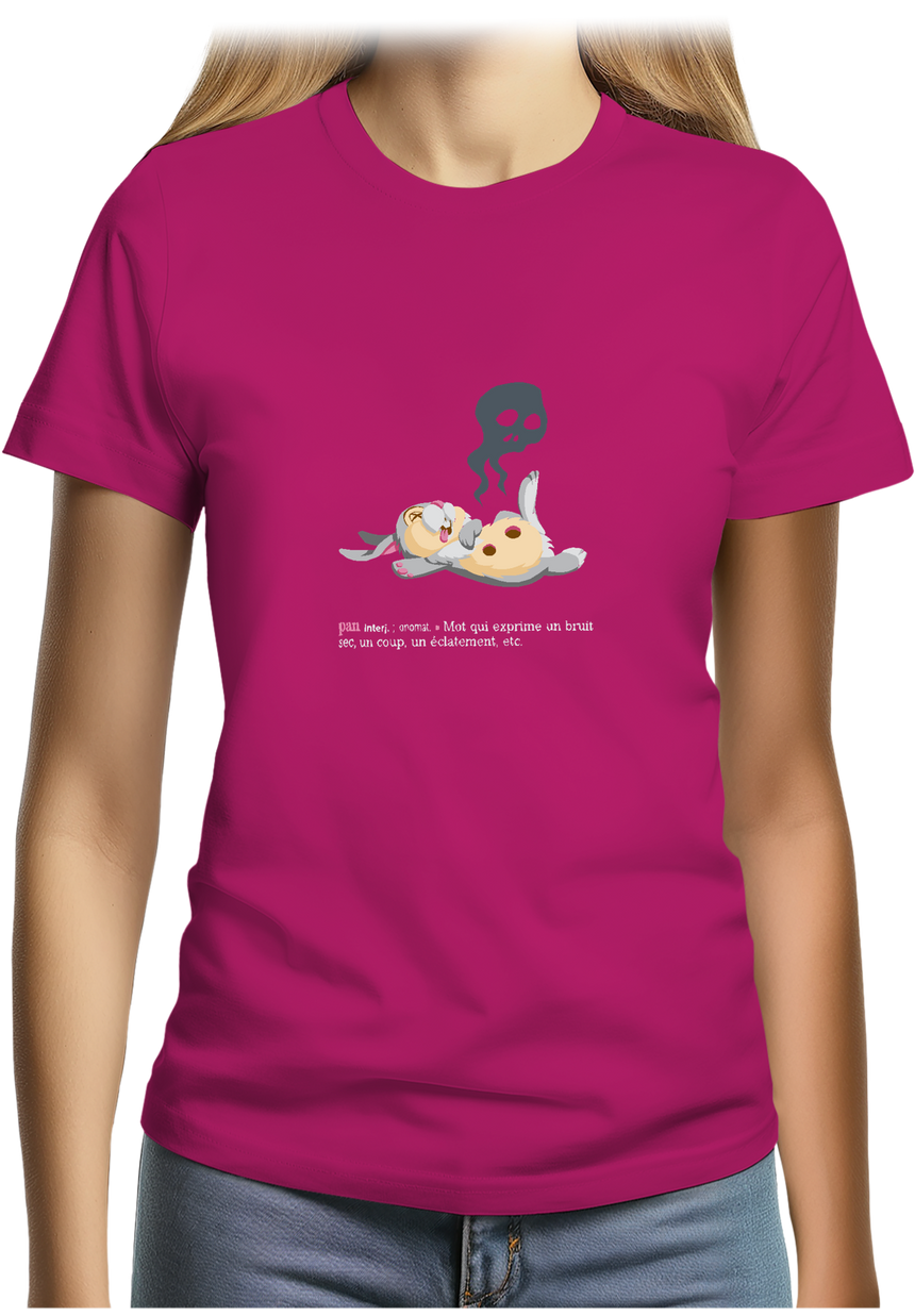 T-Shirt Femme Pan ! Lapin Couché