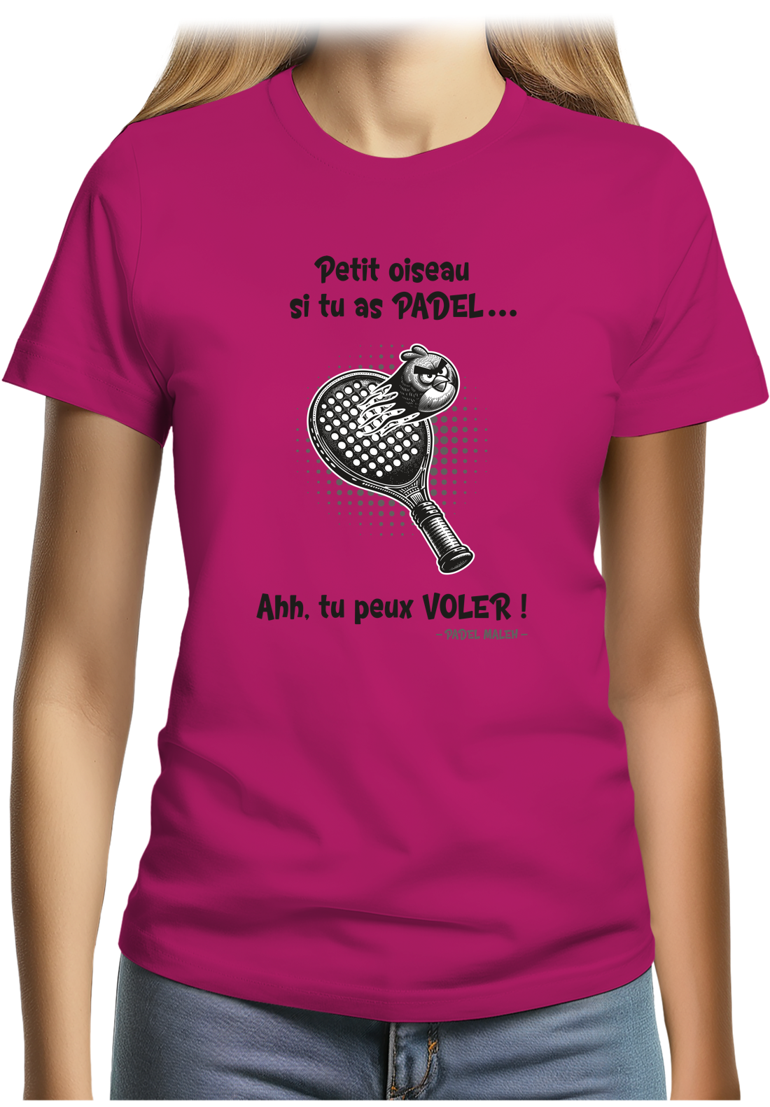 T-Shirt Femme Padel avec l'oiseau énervé