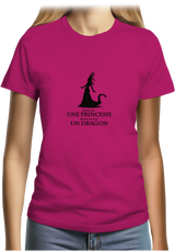 T-Shirt Femme D'épouser une princesse à vivre avec un dragon