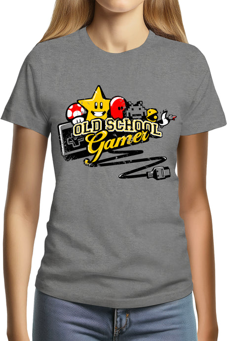 Tee-Shirt Femme Old School Gamer Vintage