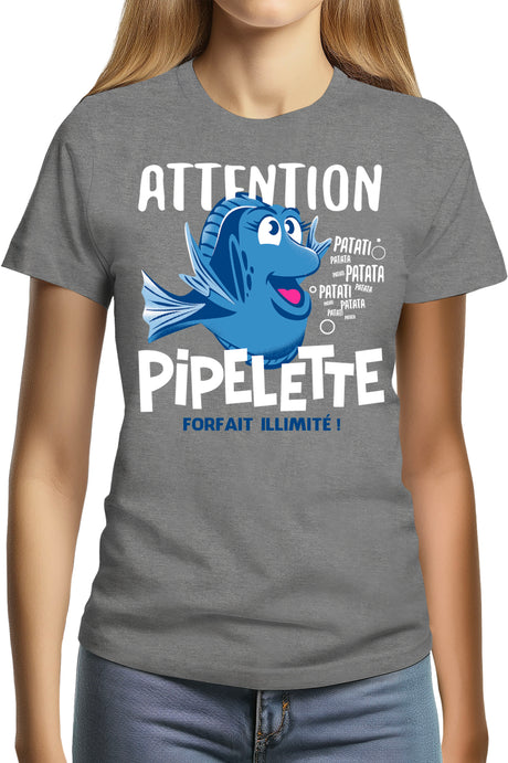 Tee-Shirt Femme Attention Dory poisson pipelette