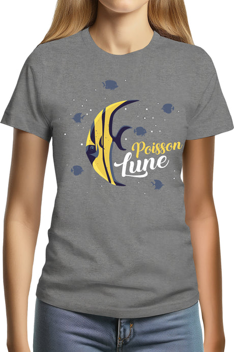 Tee-Shirt Femme Poisson lune avec strass