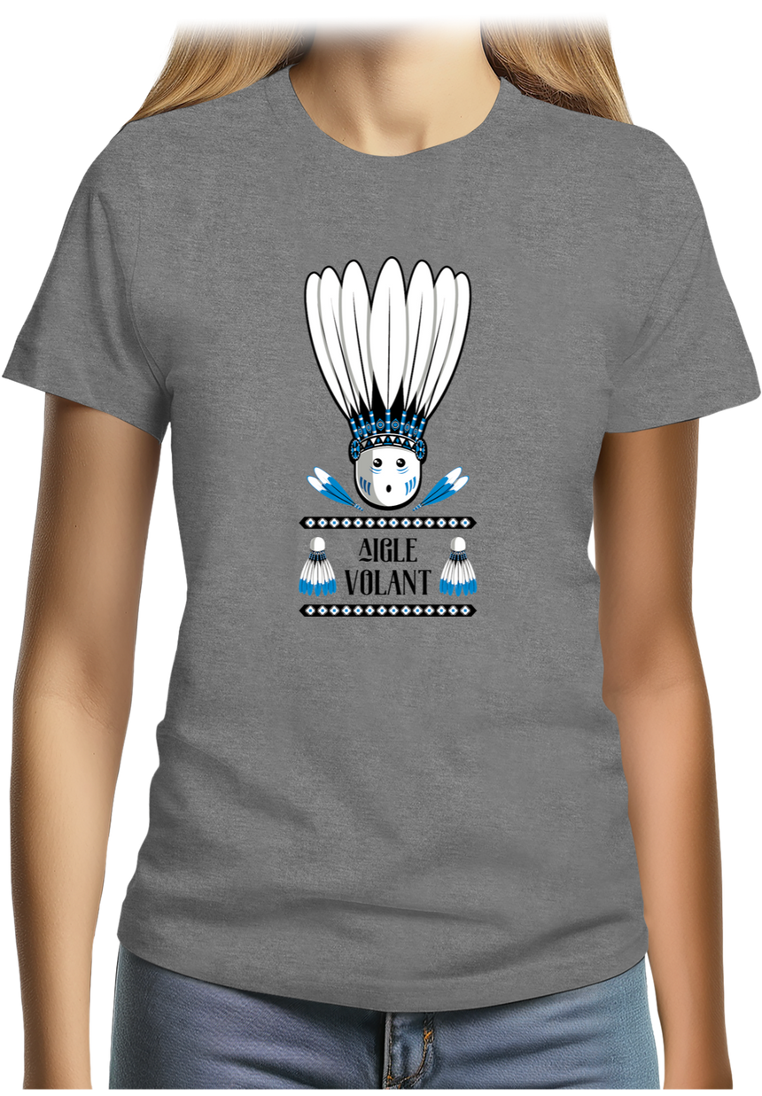 T-Shirt Femme Aigle volant en badminton