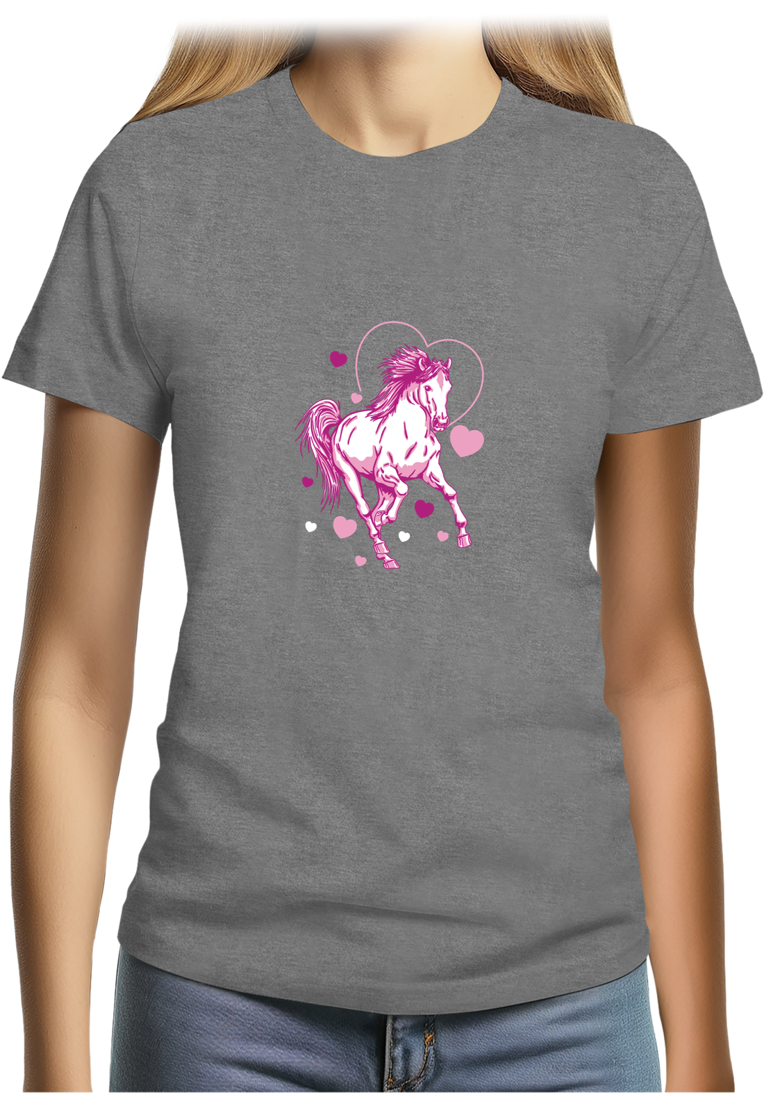 T-Shirt Femme Cheval coeur galop