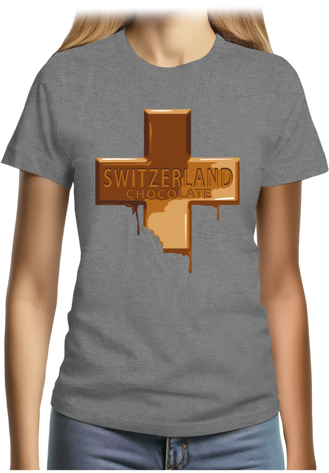 T-Shirt Femme La croix suisse en chocolat