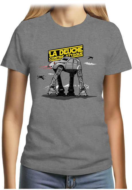 T-Shirt Femme Voiture 2CV contre attaque