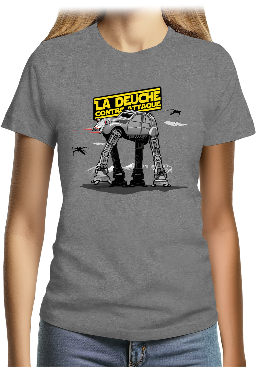 T-Shirt Femme Voiture 2CV contre attaque