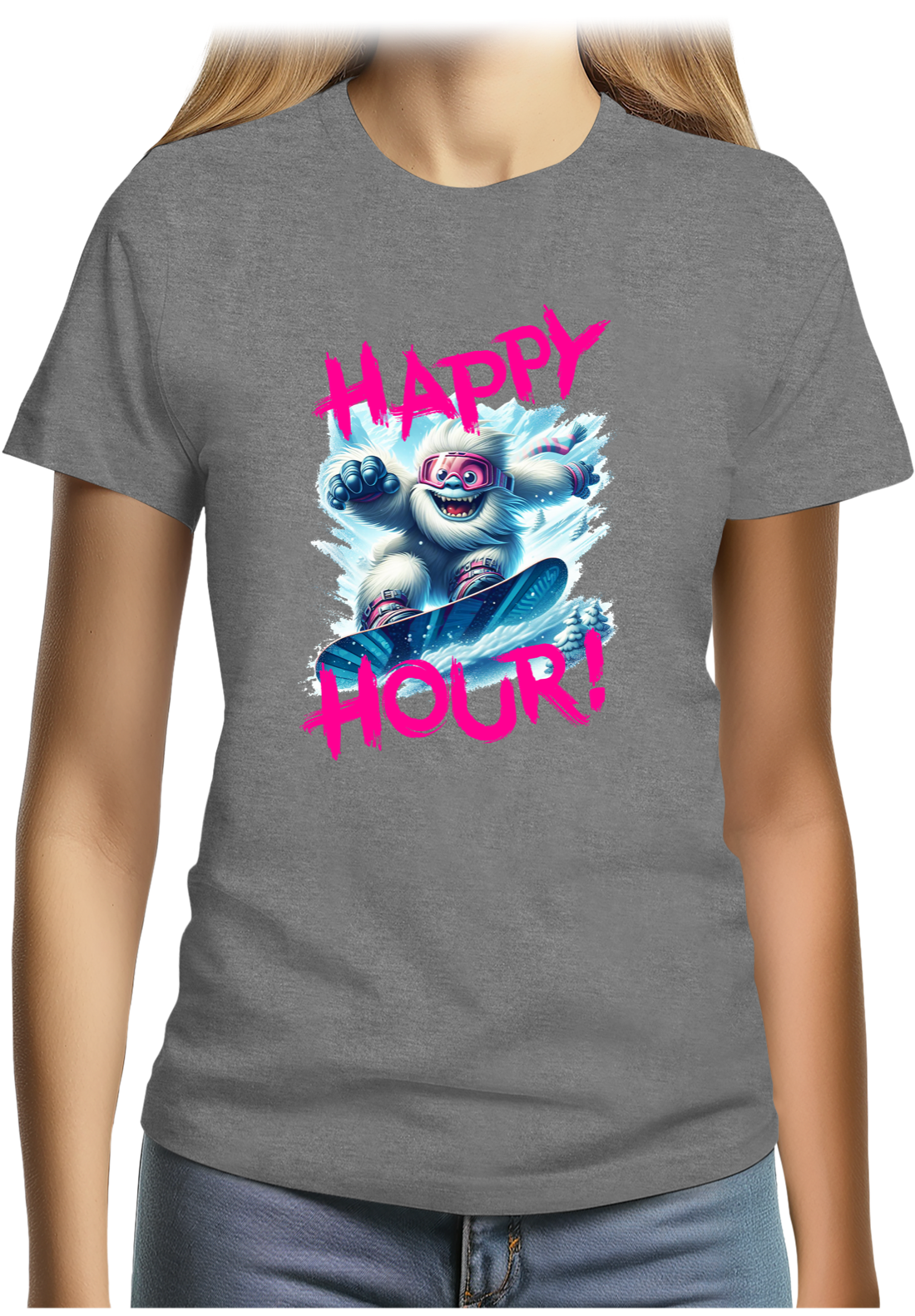 T-Shirt Femme Yeti snow en surf