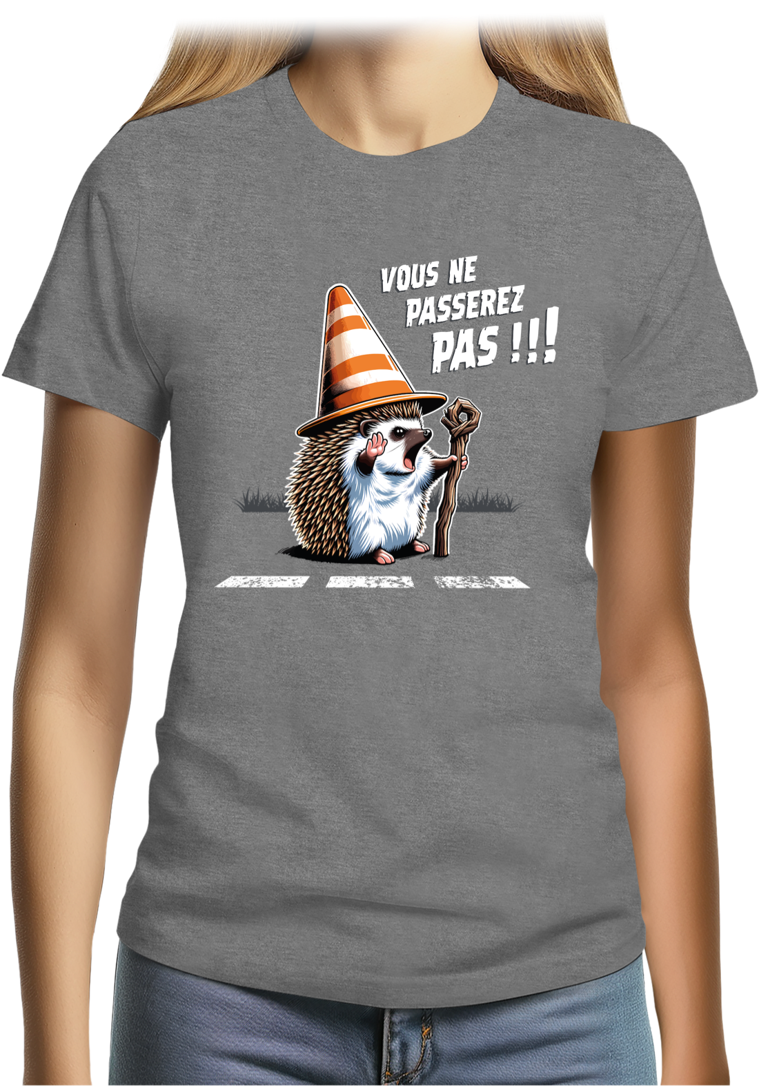 T-Shirt Femme Hérisson Gandalf, vous ne passerez pas sur la route !