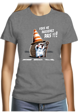 T-Shirt Femme Hérisson Gandalf, vous ne passerez pas sur la route !