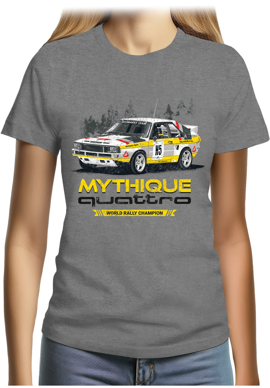 T-Shirt Femme Mythique quattro sport championne de rallye