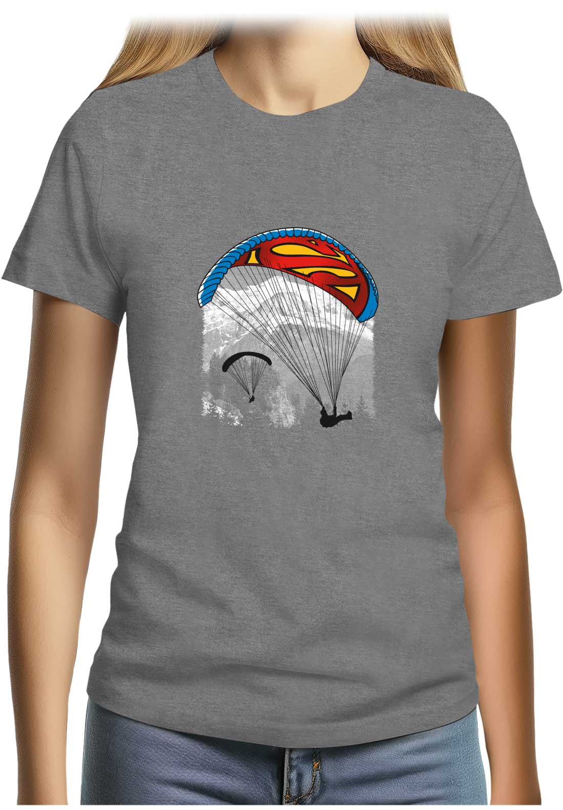 T-Shirt Femme Le Parapente Façon Superman