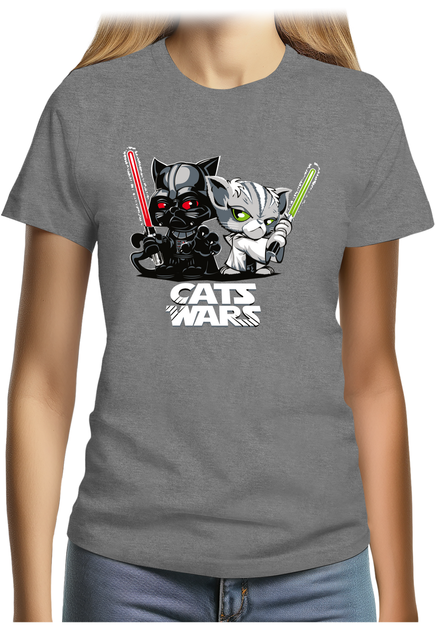 T-Shirt Femme Cats Wars, le coté obscur des chats