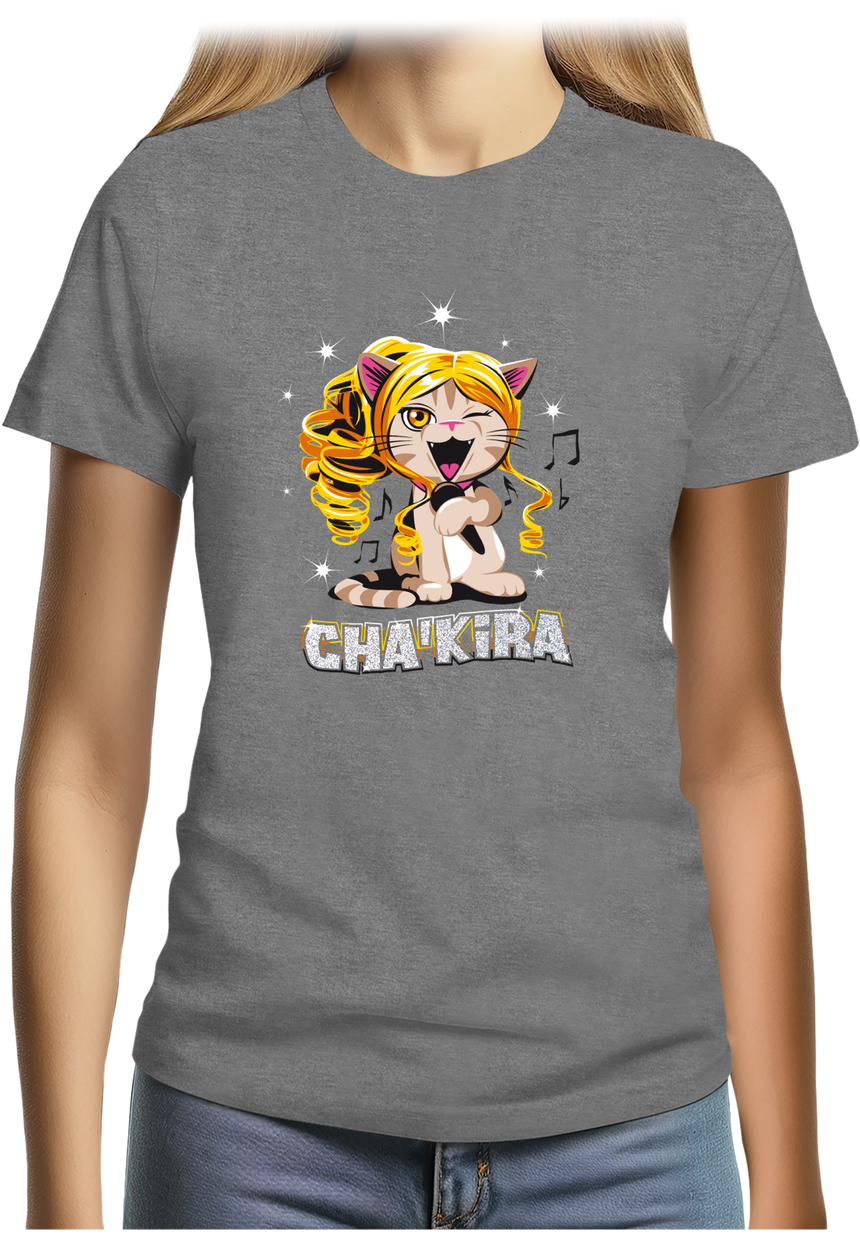 T-Shirt Femme Cha'kira, Chat chanteuse