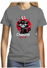 T-Shirt Femme Chat en samouraï