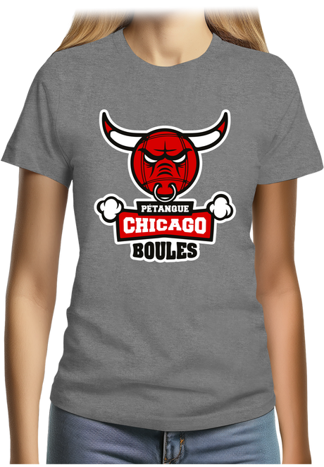 T-Shirt Femme Pétanque Chicago Boules