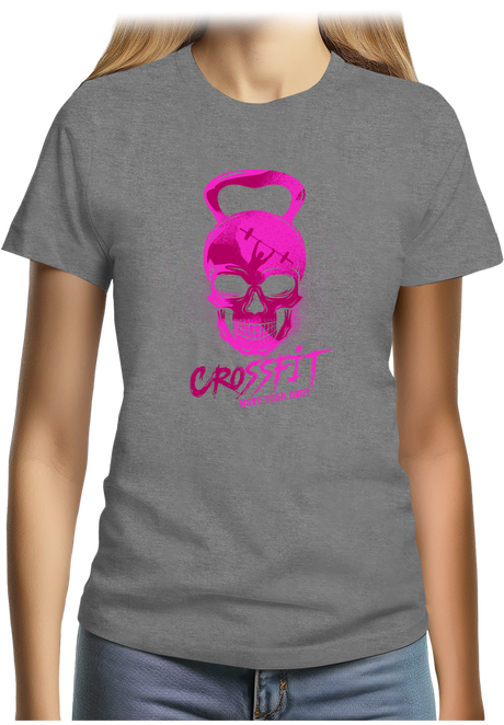 T-Shirt Femme Crossfit poids fluo