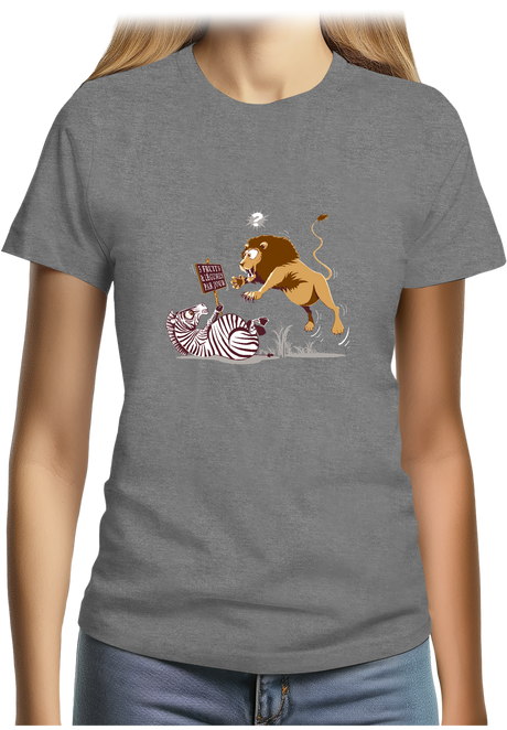 T-Shirt Femme Zèbre vs Lion : 5 fruits légumes par jour
