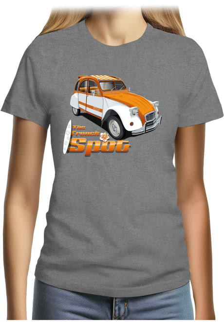 T-Shirt Femme 2CV French spot été avec surf