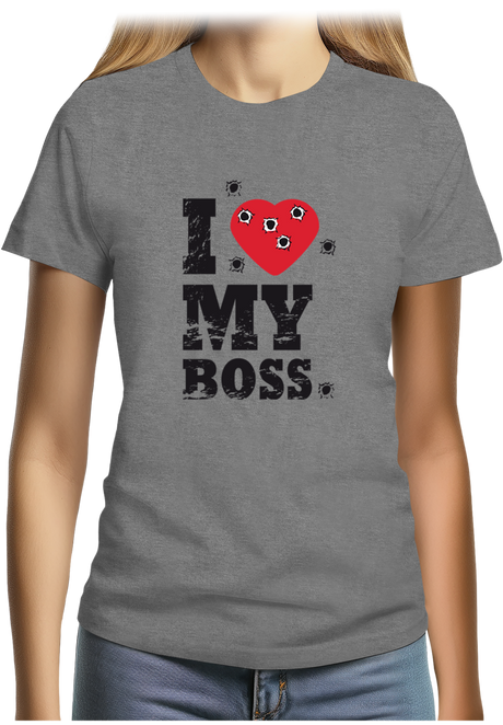 T-Shirt Femme I Love My Boss cible de tire