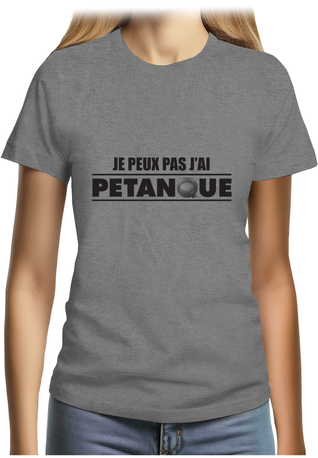 T-Shirt Femme Je peux pas j'ai pétanque