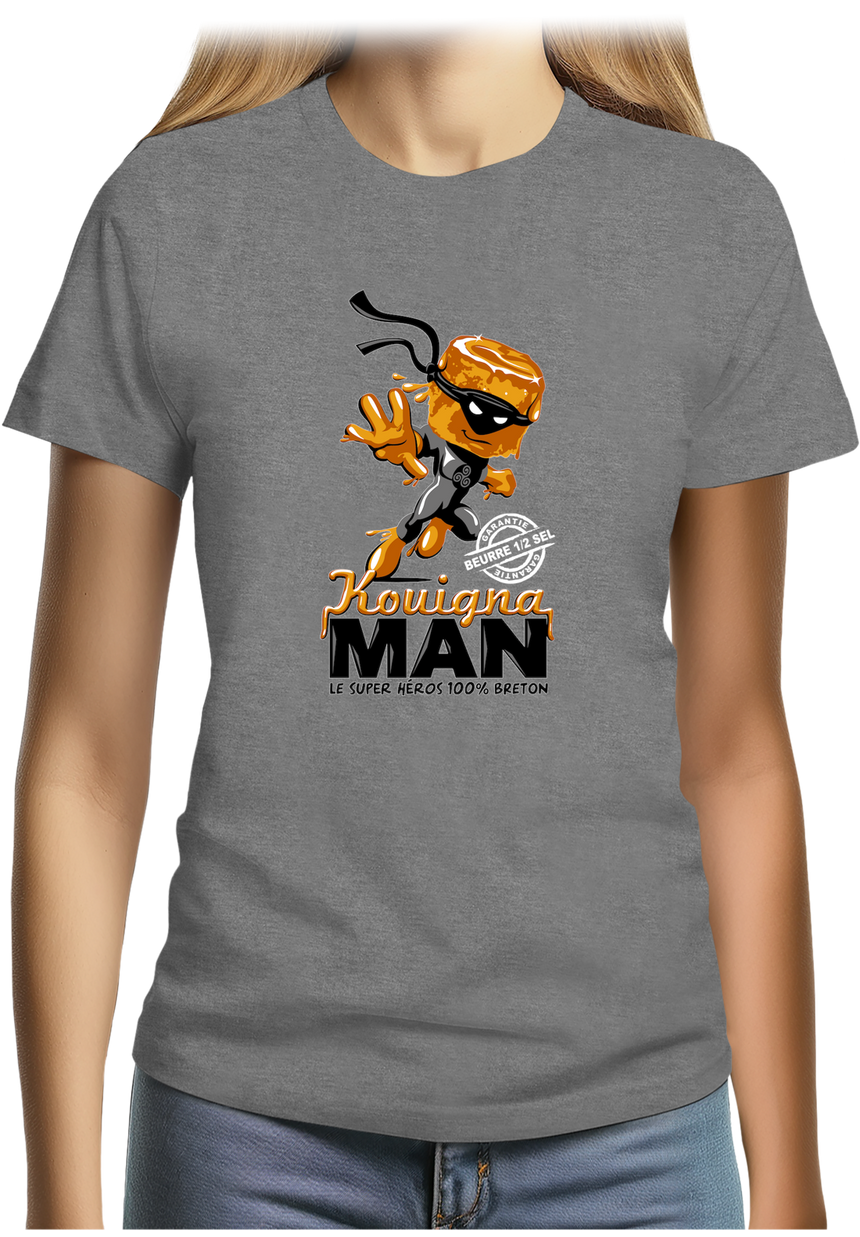 T-Shirt Femme Kouignaman super héros breton