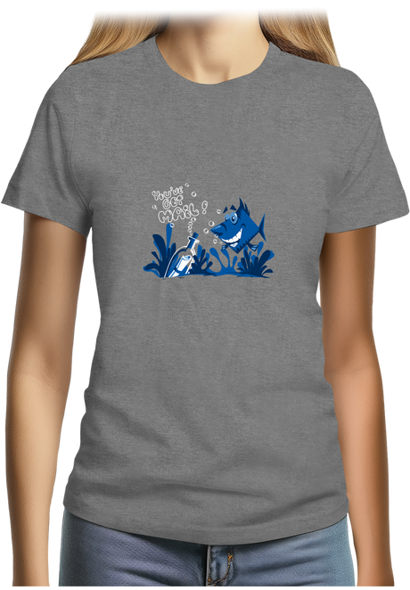 T-Shirt Femme Bouteille à la mer poisson