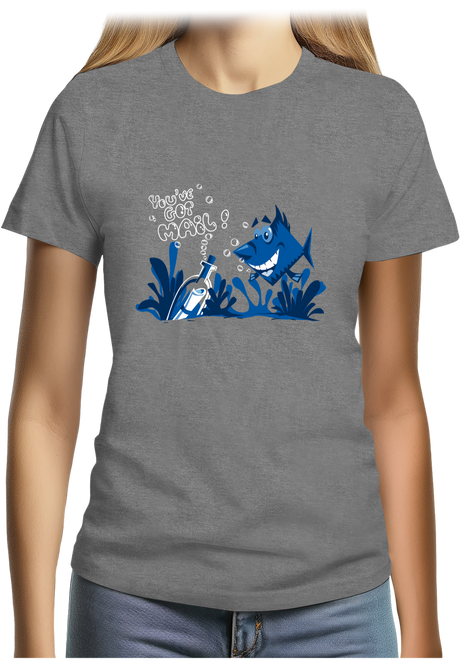 T-Shirt Femme Bouteille à la mer poisson