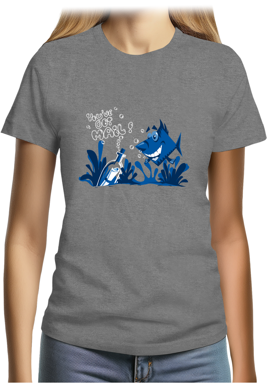 T-Shirt Femme Bouteille à la mer poisson