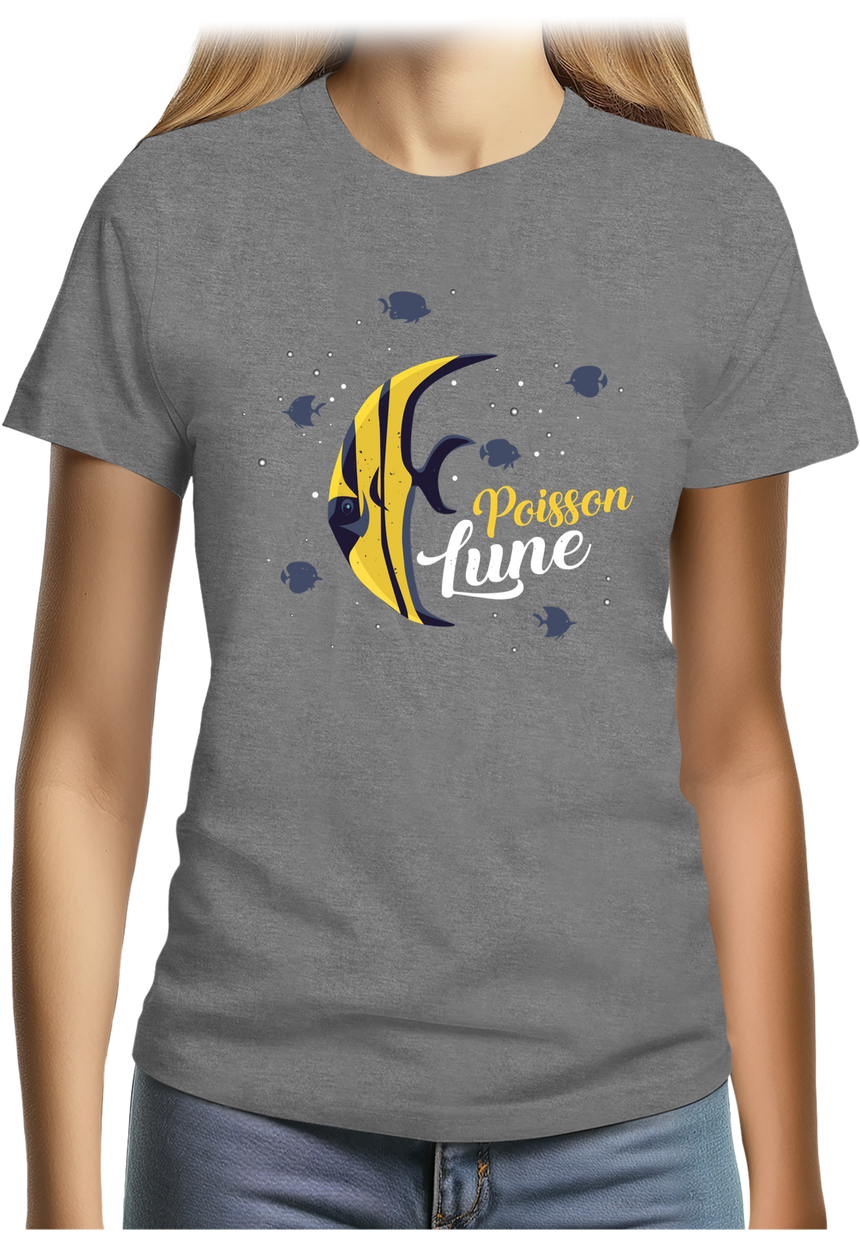 T-Shirt Femme Poisson lune avec strass