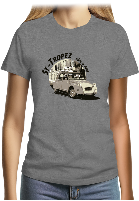 T-Shirt Femme Voiture 2CV St Tropez