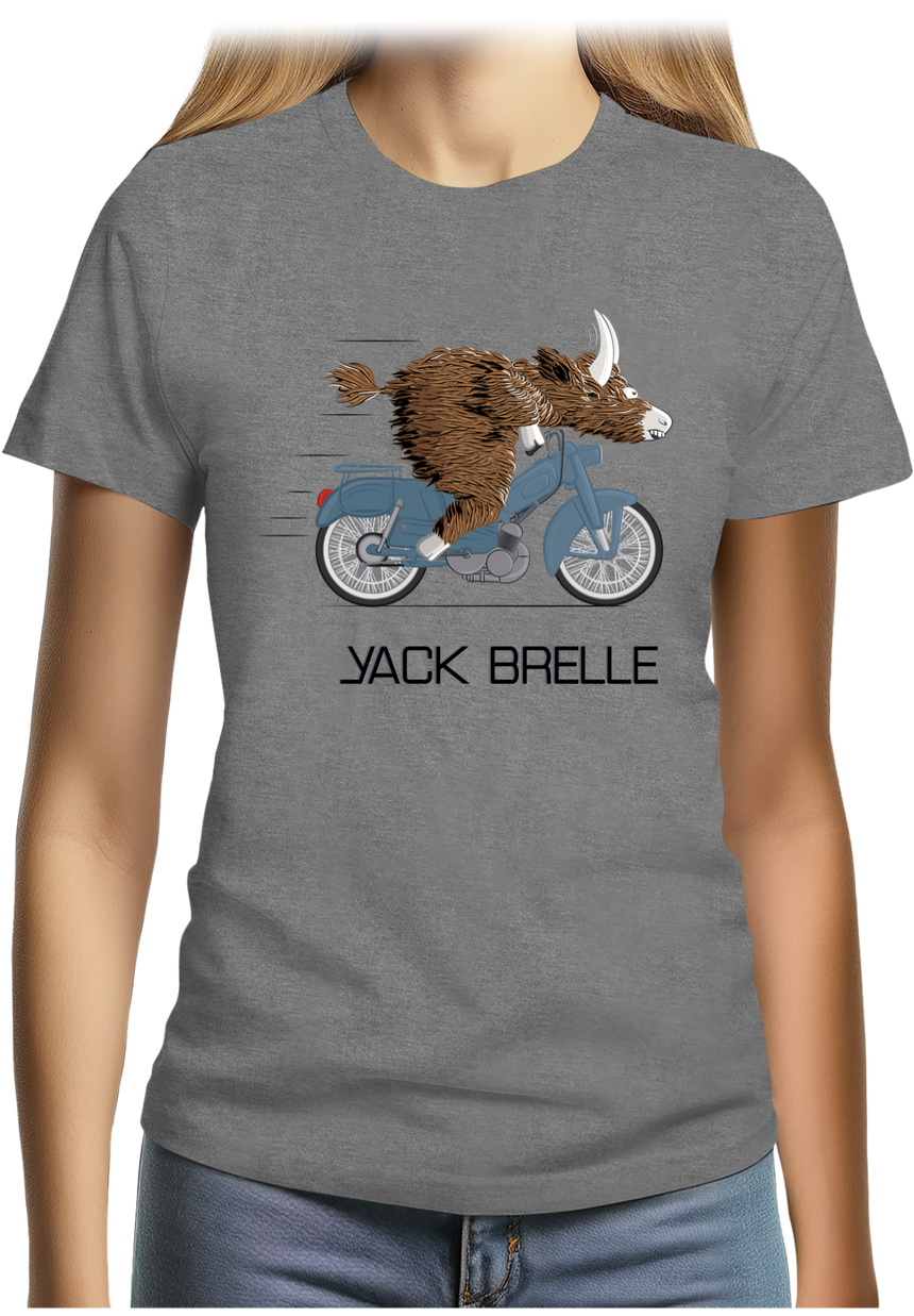T-Shirt Femme Yack Brelle en moto