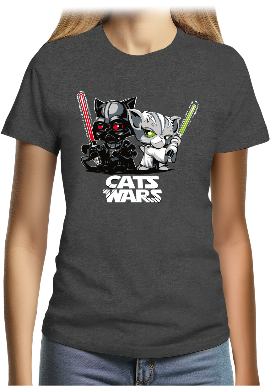 T-Shirt Femme Cats Wars, le coté obscur des chats