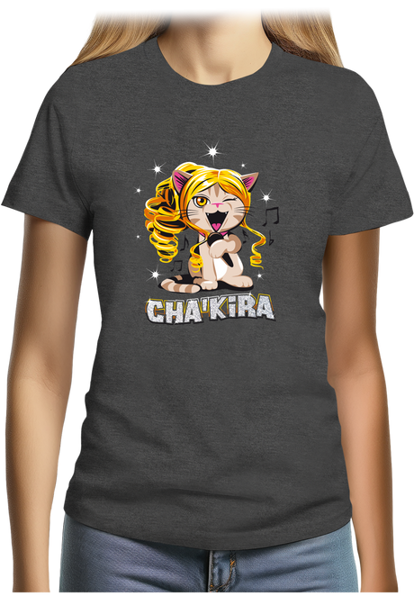 T-Shirt Femme Cha'kira, Chat chanteuse