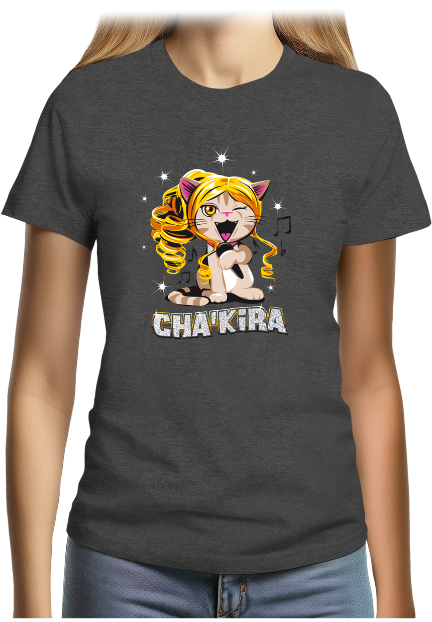 T-Shirt Femme Cha'kira, Chat chanteuse