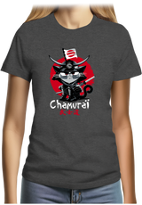 T-Shirt Femme Chat en samouraï