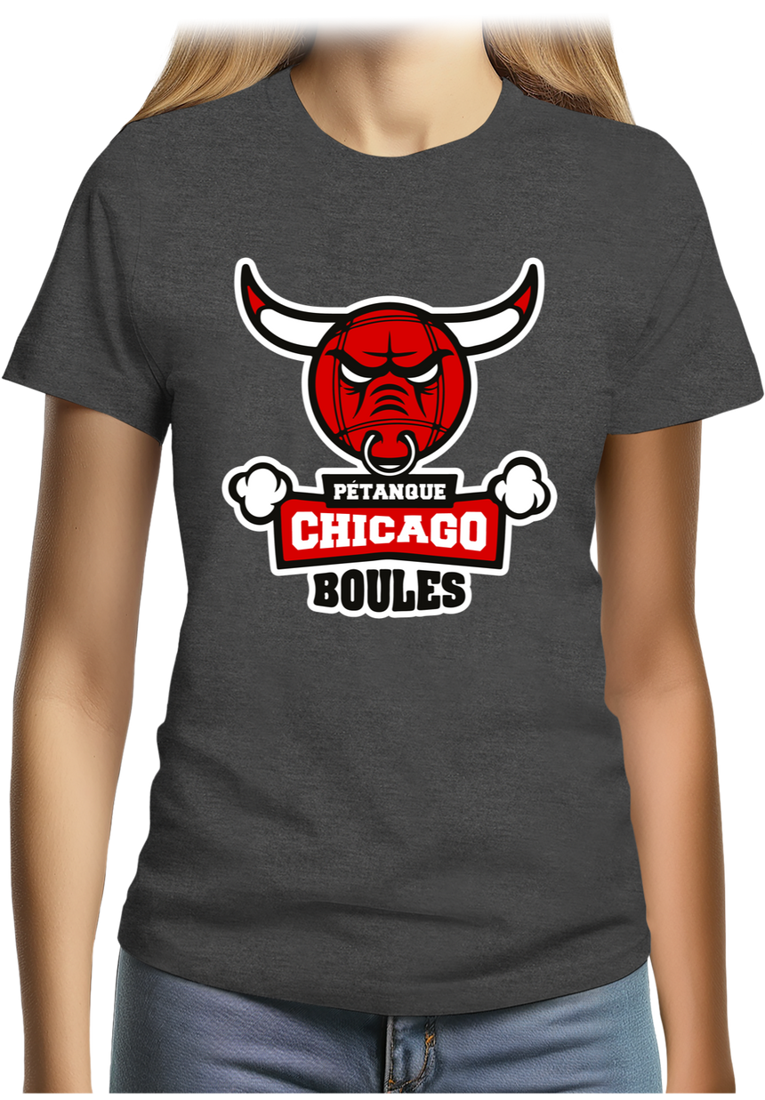 T-Shirt Femme Pétanque Chicago Boules