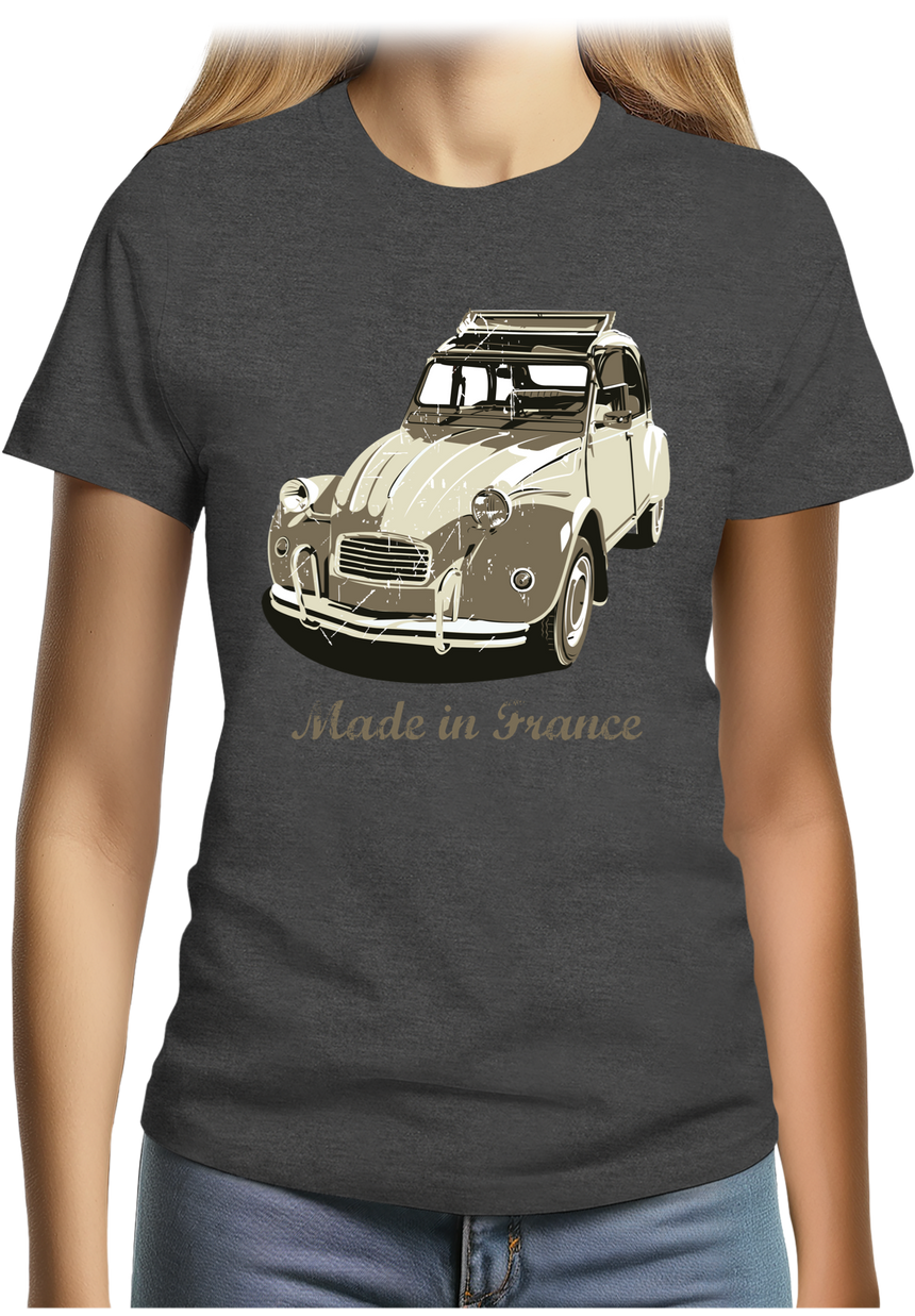 T-Shirt Femme Voiture 2CV fabriqué en France
