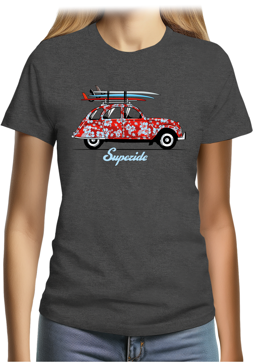 T-Shirt Femme Voiture 2CV Superide surf