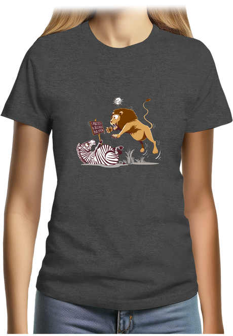 T-Shirt Femme Zèbre vs Lion : 5 fruits légumes par jour