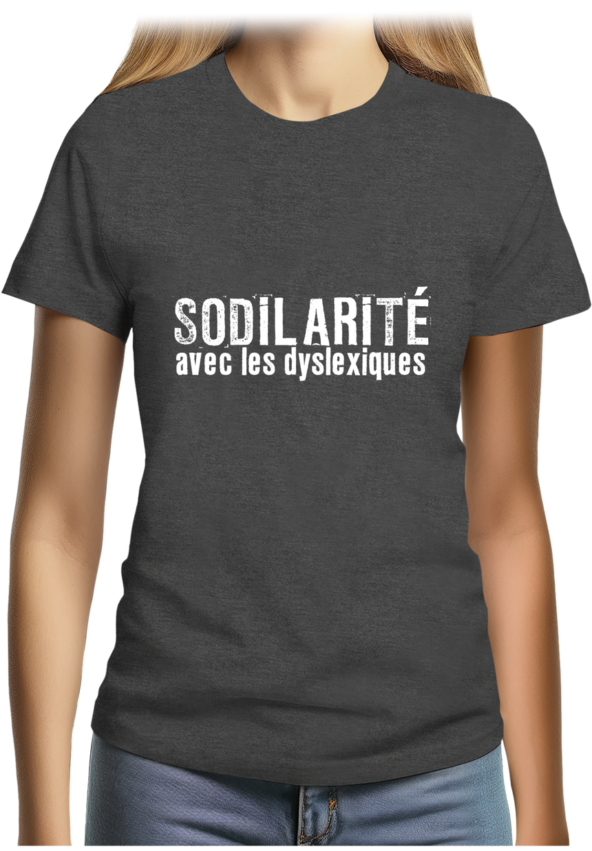 T-Shirt Femme Sodilarité avec les dyslexiques