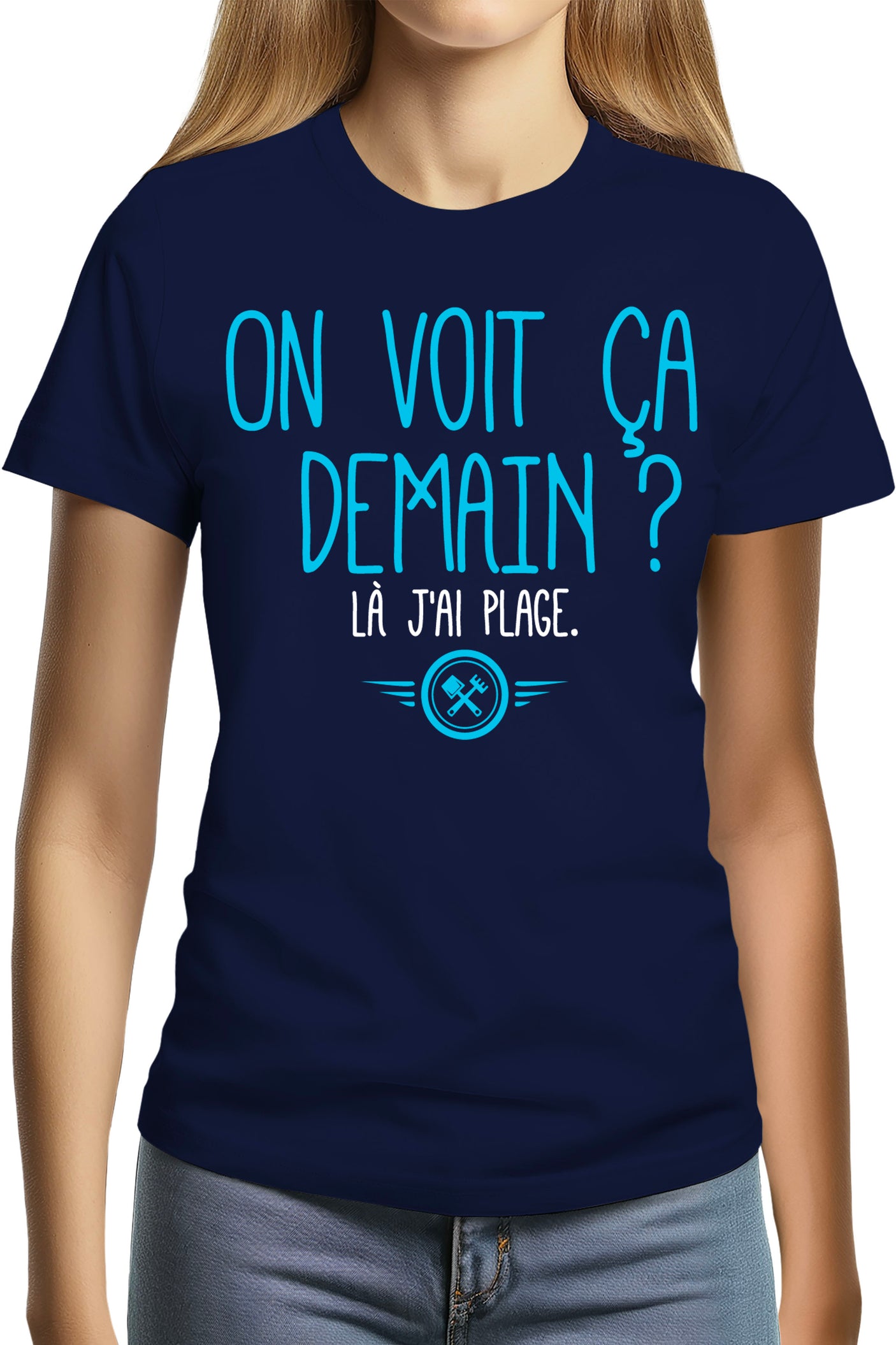 Tee-Shirt Femme On voit ca demain ? là j'ai plage