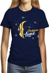 Tee-Shirt Femme Poisson lune avec strass