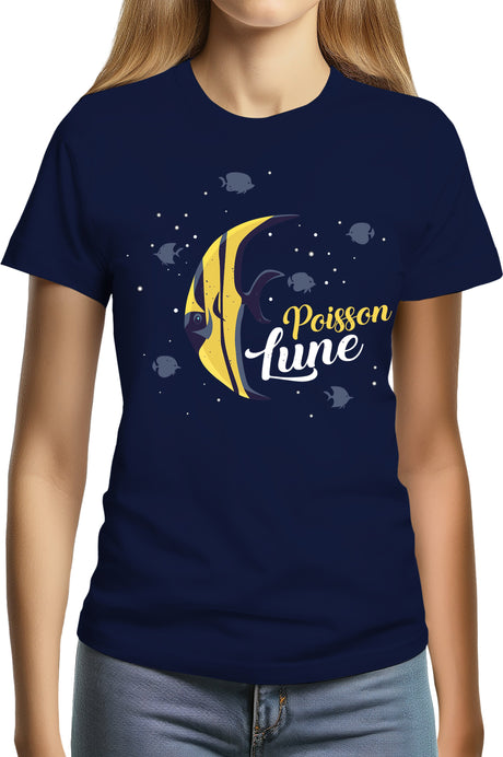 Tee-Shirt Femme Poisson lune avec strass