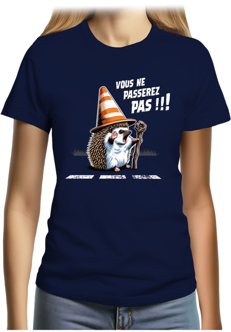 T-Shirt Femme Hérisson Gandalf, vous ne passerez pas sur la route !