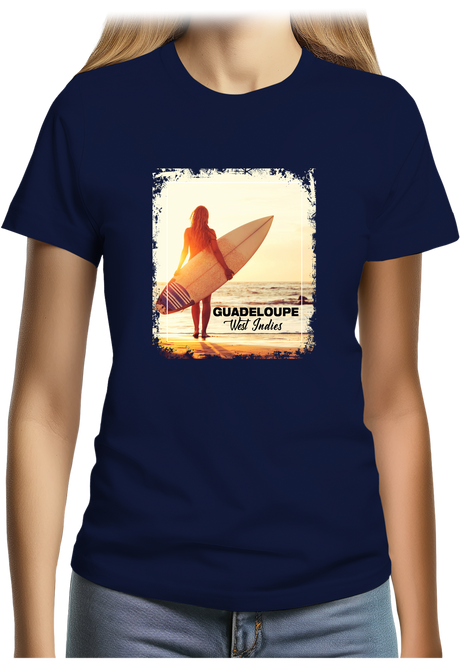 T-Shirt Femme Surf en Guadeloupe avec surfeuse