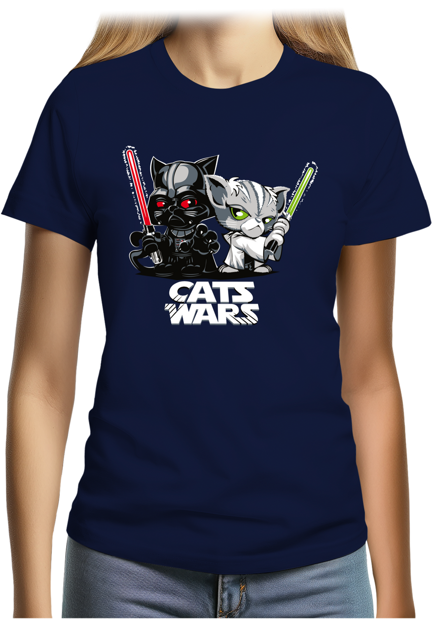 T-Shirt Femme Cats Wars, le coté obscur des chats
