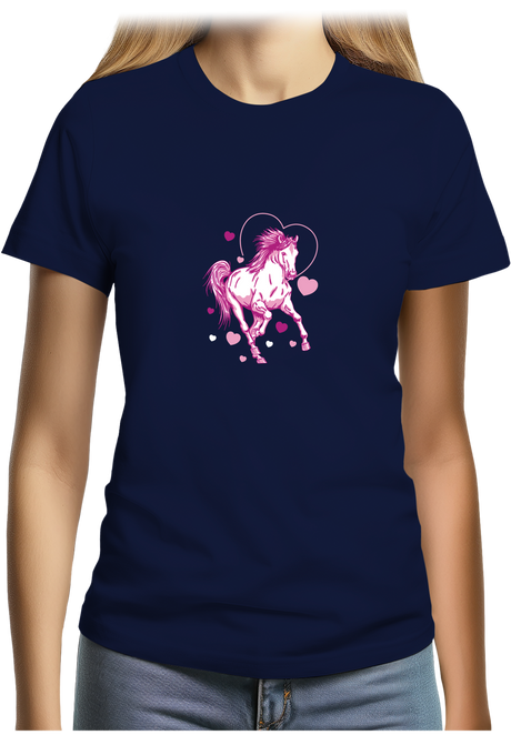 T-Shirt Femme Cheval coeur galop