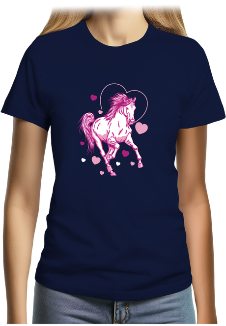 T-Shirt Femme Cheval coeur galop